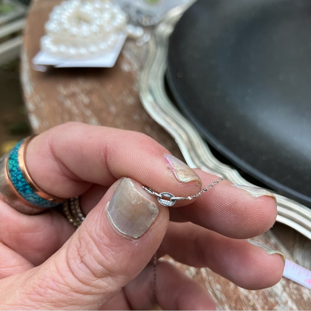 Stamped 925 Sterling Silver Gradient Freshwater Authentic Pearl Necklace, EUC. - Picture 6 of 7
